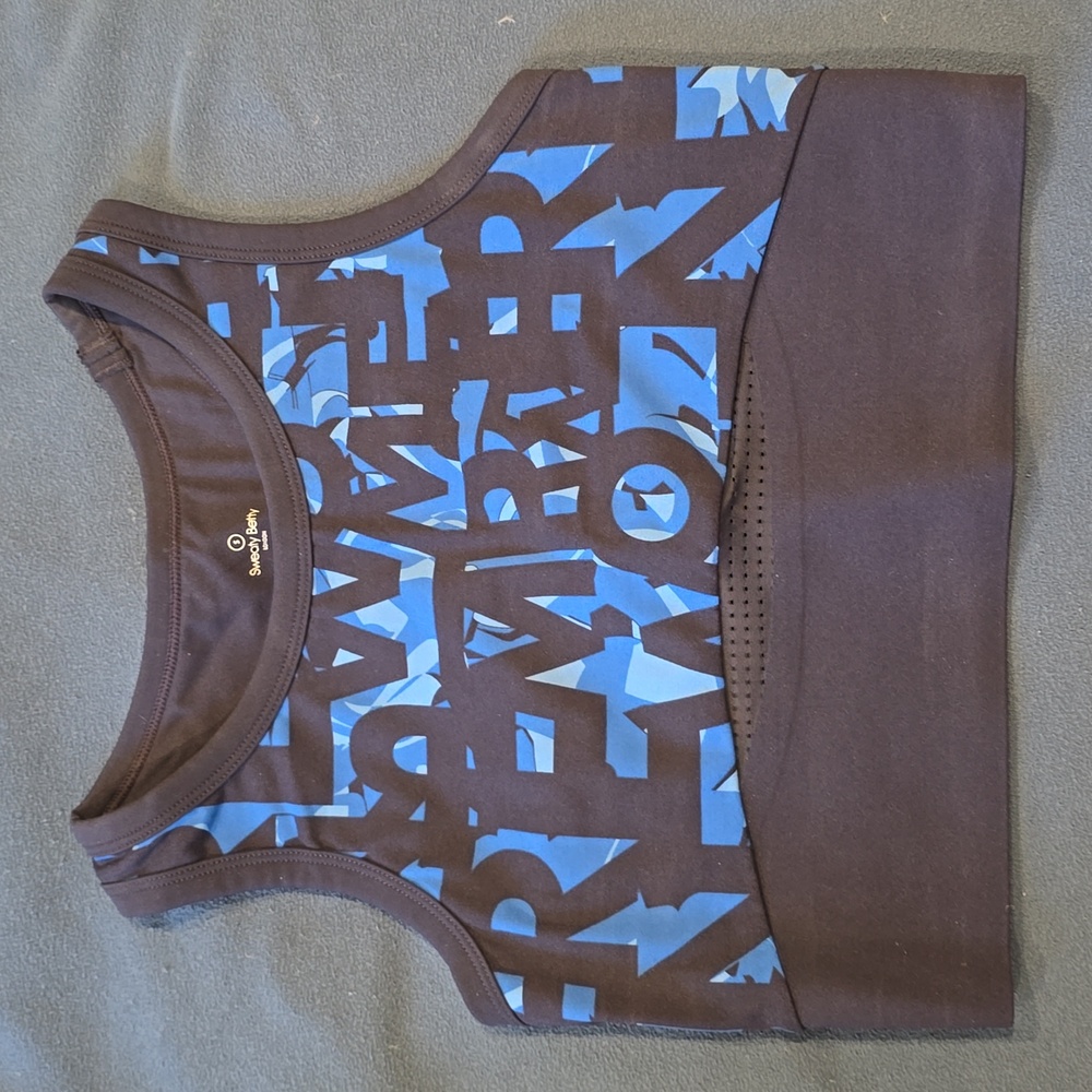 Sweaty Betty Black and Blue Graphic Sports Bra